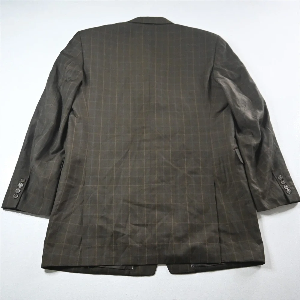 Vanetti 42L 34x30 Brown Windowpane‎ Mens Jacket Pants Suit